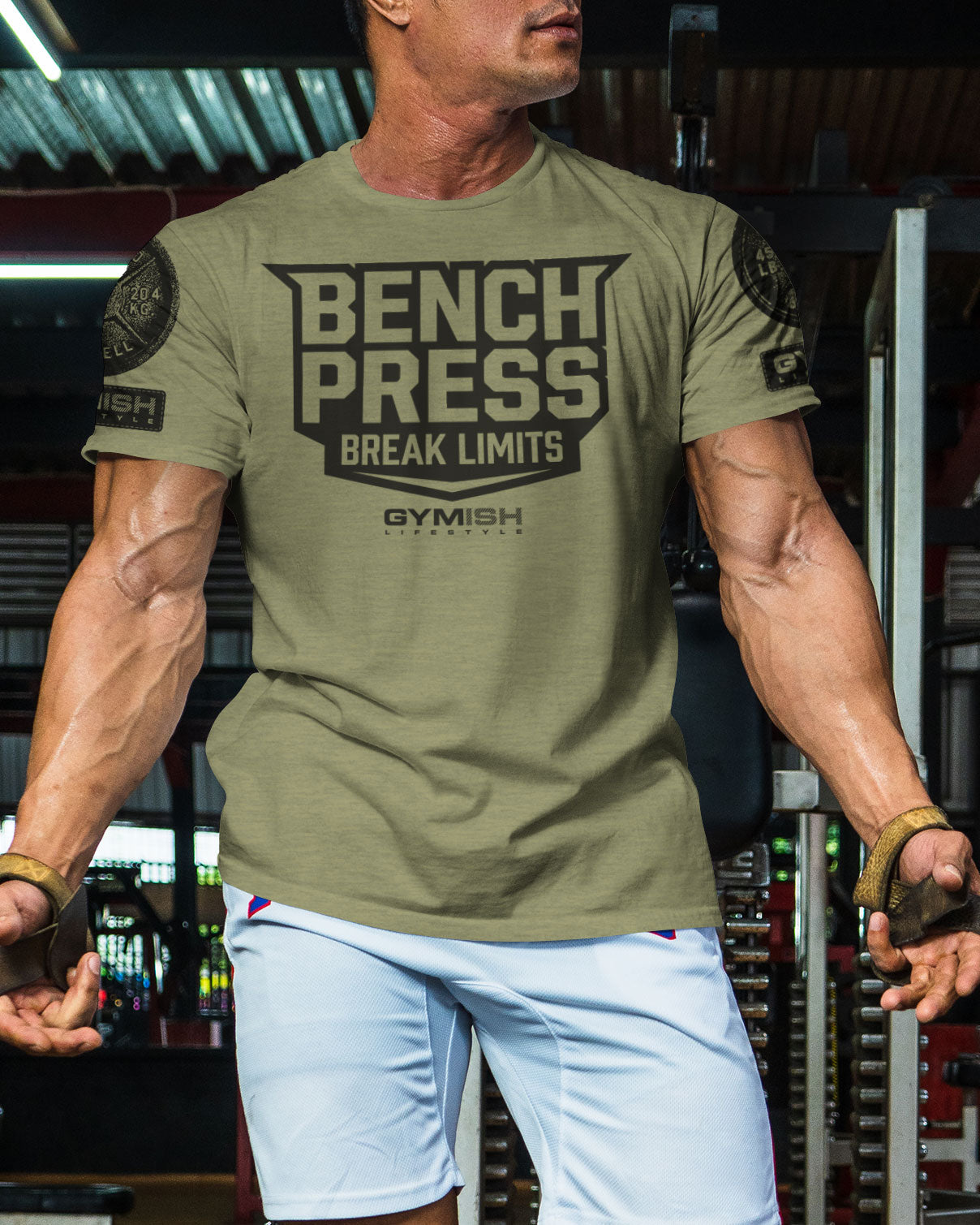 025. Bench Press Funny Motivational Workout Gym T-Shirt for Men T-Shirt GYMISH LIFESTYLE