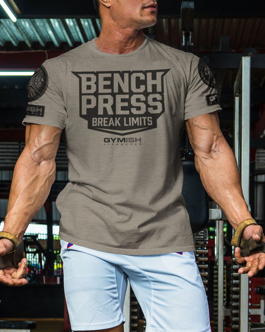 025. Bench Press Funny Motivational Workout Gym T-Shirt for Men T-Shirt GYMISH LIFESTYLE