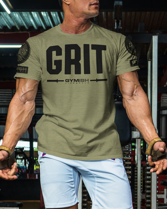 134. Grit Funny Motivational Workout Gym T-Shirt for Men T-Shirt GYMISH LIFESTYLE