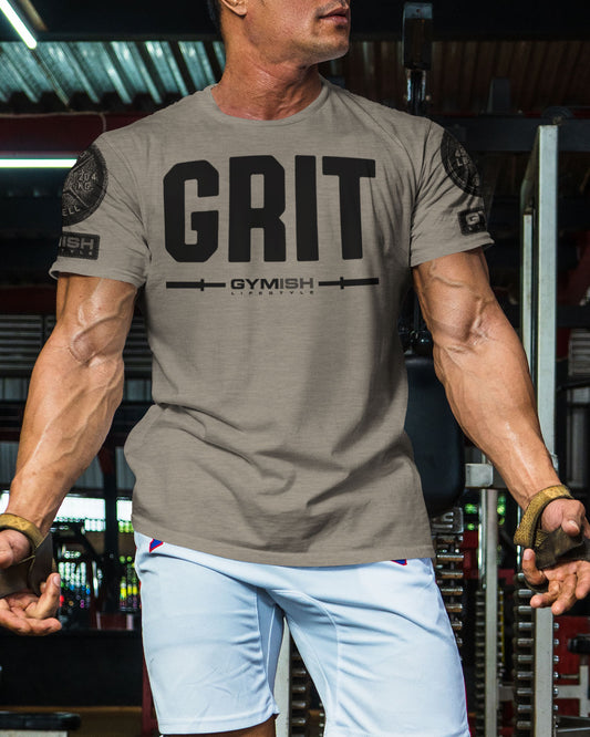 134. Grit Funny Motivational Workout Gym T-Shirt for Men T-Shirt GYMISH LIFESTYLE