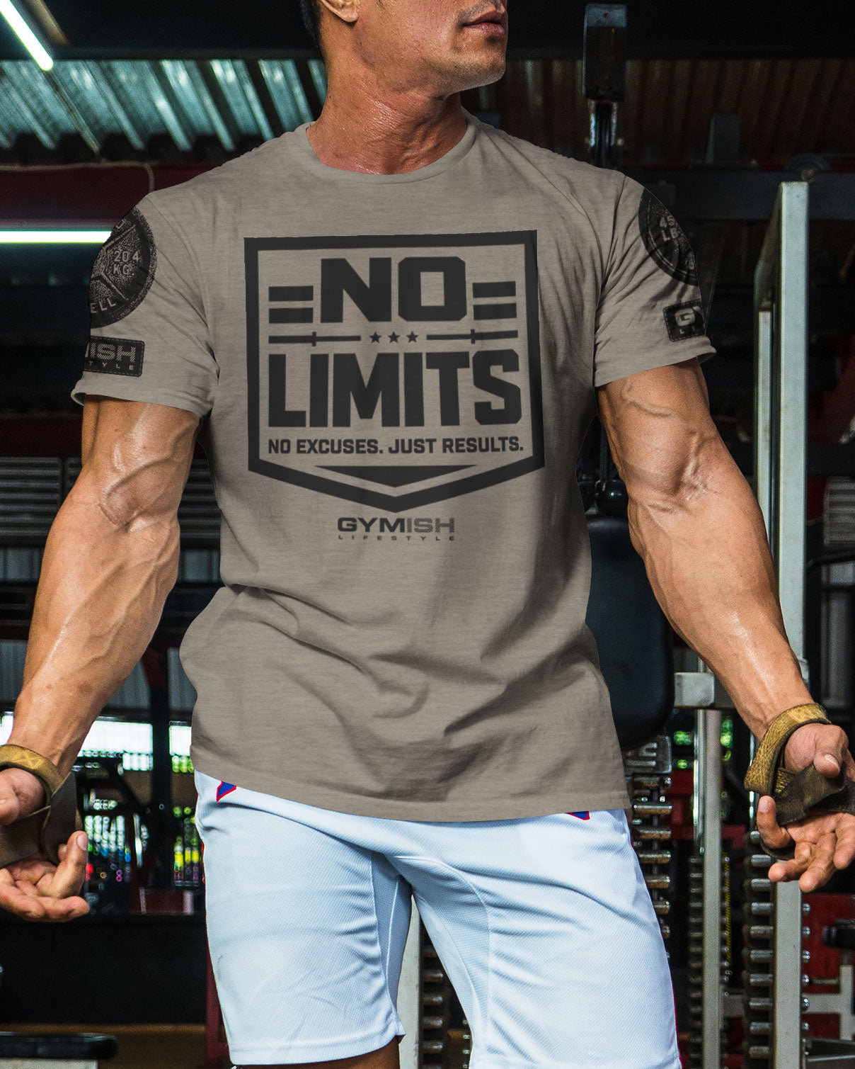 155. No Limits Funny Motivational Workout Gym T-Shirt for Men T-Shirt GYMISH LIFESTYLE