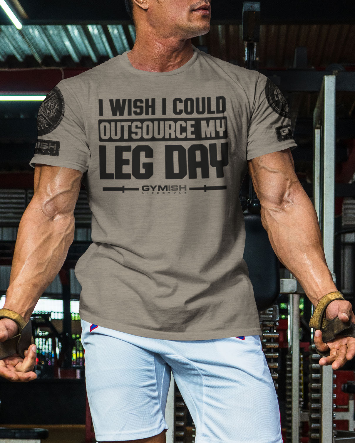 118. Outsource Leg Day Funny Motivational Workout Gym T-Shirt for Men T-Shirt GYMISH LIFESTYLE