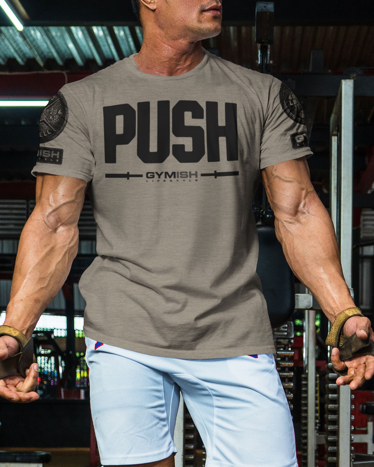141. Push Funny Motivational Workout Gym T-Shirt for Men T-Shirt GYMISH LIFESTYLE