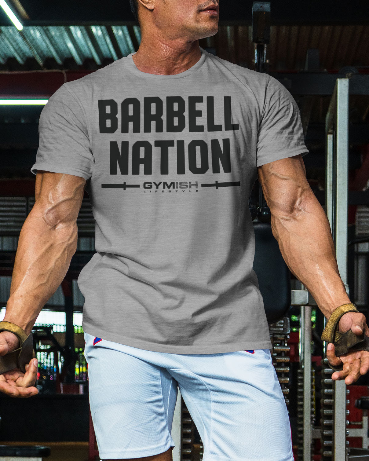 106. Barbell Nation Funny Motivational Workout Gym T-Shirt for Men T-Shirt GYMISH LIFESTYLE