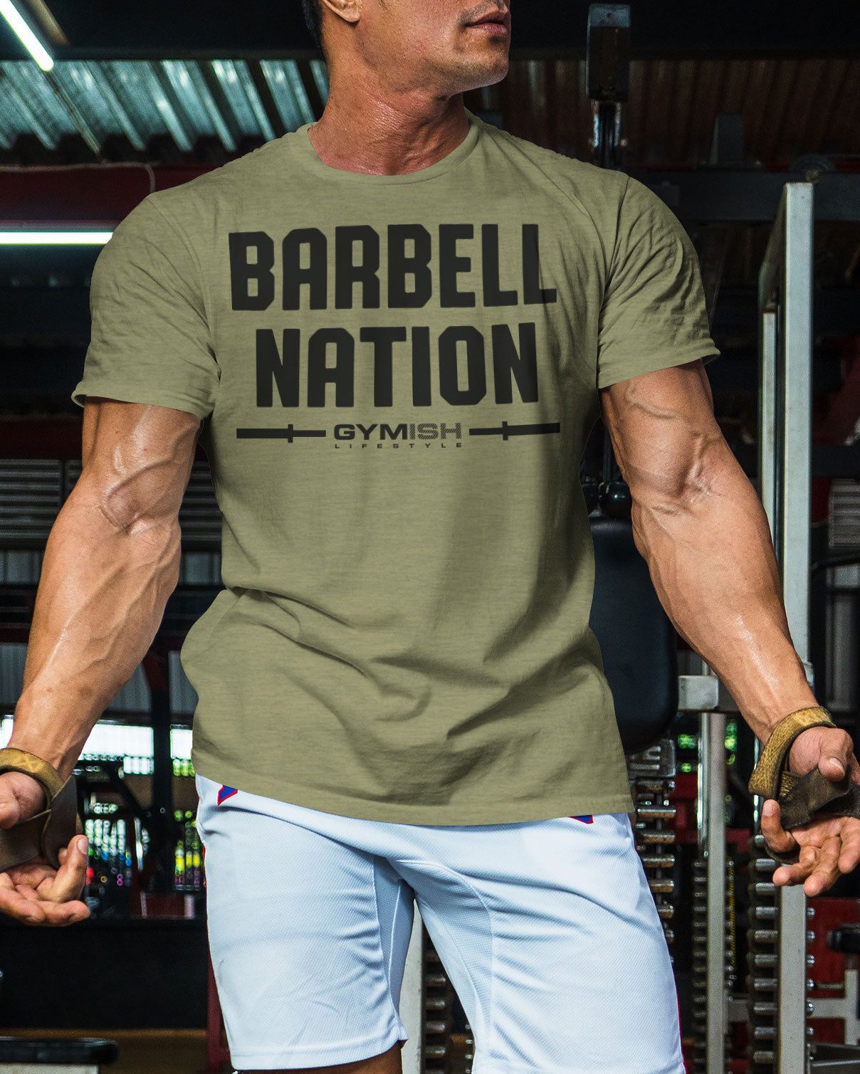 106. Barbell Nation Funny Motivational Workout Gym T-Shirt for Men T-Shirt GYMISH LIFESTYLE