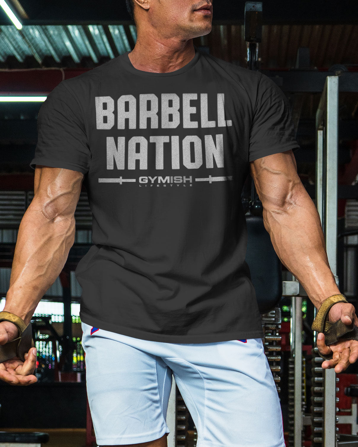 106. Barbell Nation Funny Motivational Workout Gym T-Shirt for Men T-Shirt GYMISH LIFESTYLE