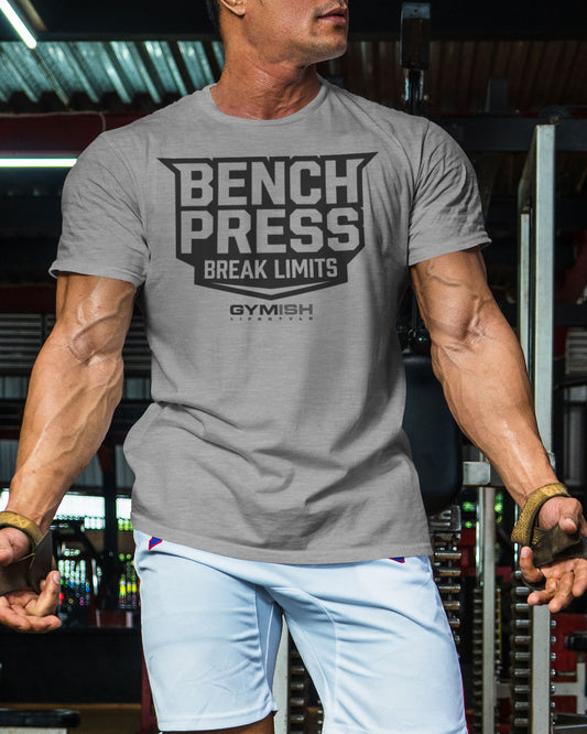 025. Bench Press Funny Motivational Workout Gym T-Shirt for Men T-Shirt GYMISH LIFESTYLE