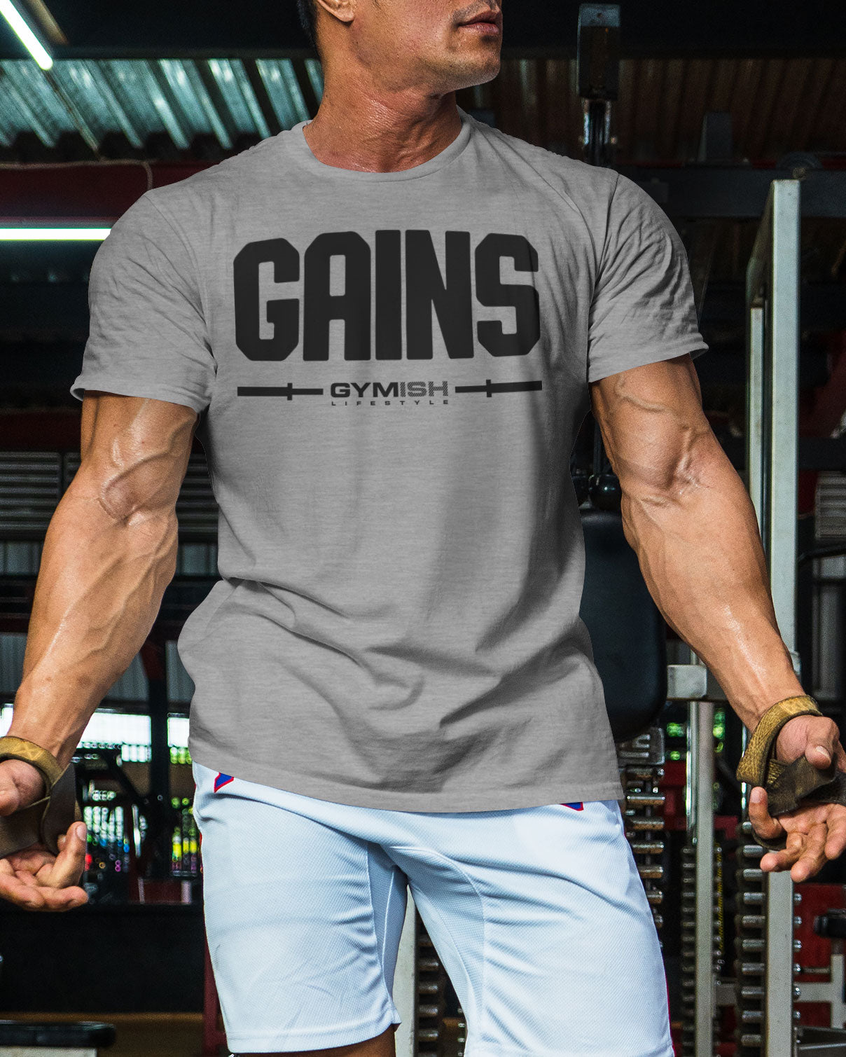 135. Gains Funny Motivational Workout Gym T-Shirt for Men T-Shirt GYMISH LIFESTYLE