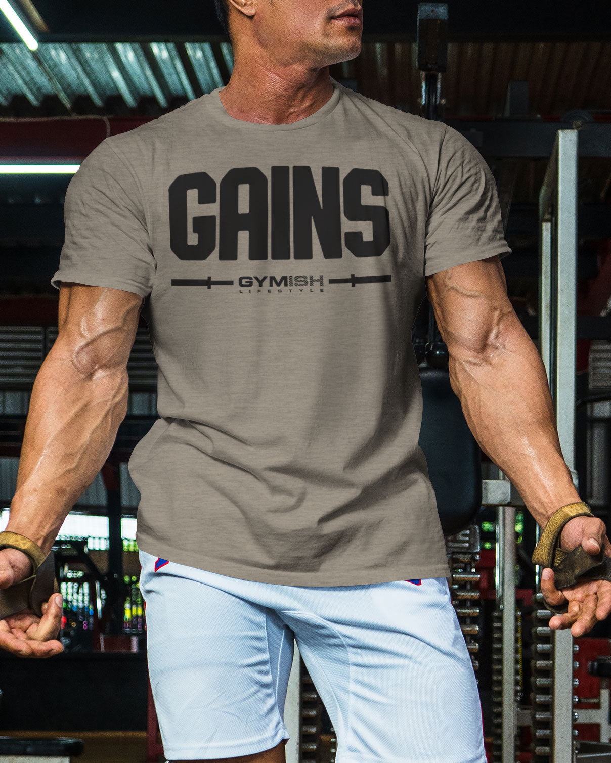 135. Gains Funny Motivational Workout Gym T-Shirt for Men T-Shirt GYMISH LIFESTYLE