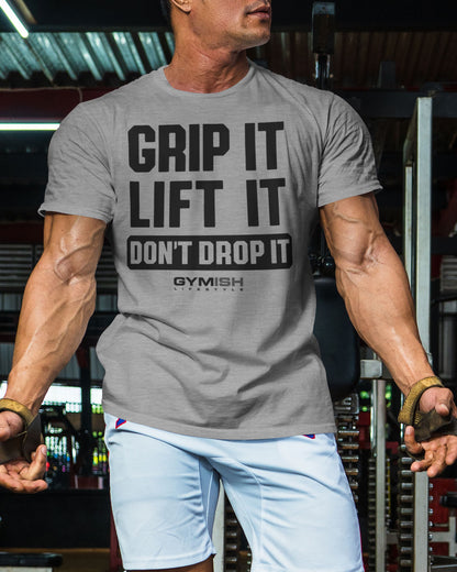 108. Grip It Funny Motivational Workout Gym T-Shirt for Men T-Shirt GYMISH LIFESTYLE