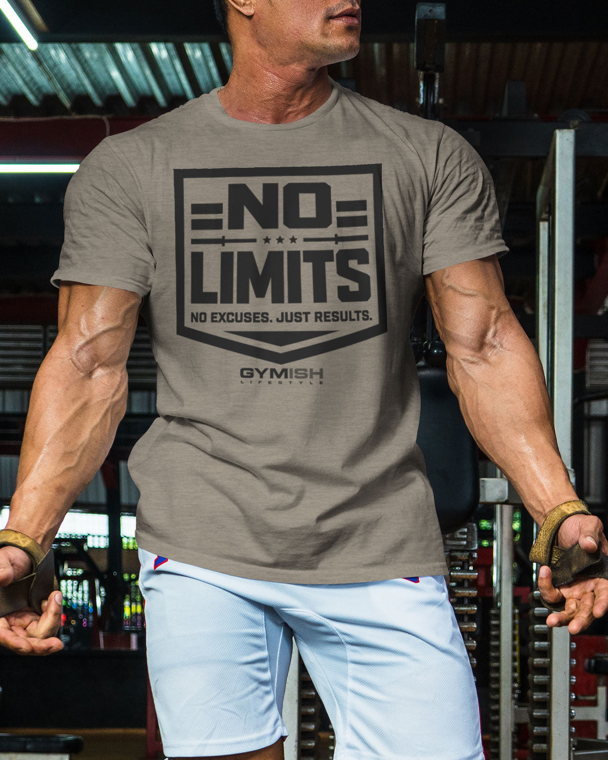 155. No Limits Funny Motivational Workout Gym T-Shirt for Men T-Shirt GYMISH LIFESTYLE