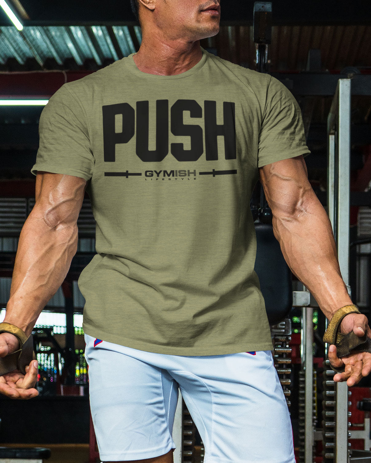 141. Push Funny Motivational Workout Gym T-Shirt for Men T-Shirt GYMISH LIFESTYLE