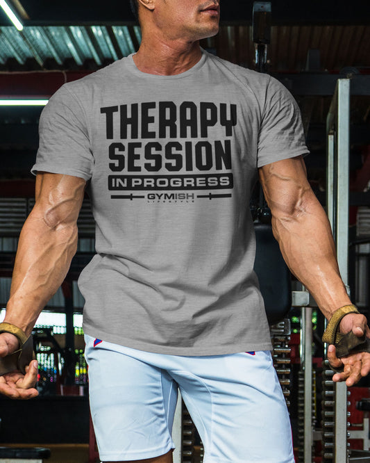 128. Therapy Session Funny Motivational Workout Gym T-Shirt for Men T-Shirt GYMISH LIFESTYLE