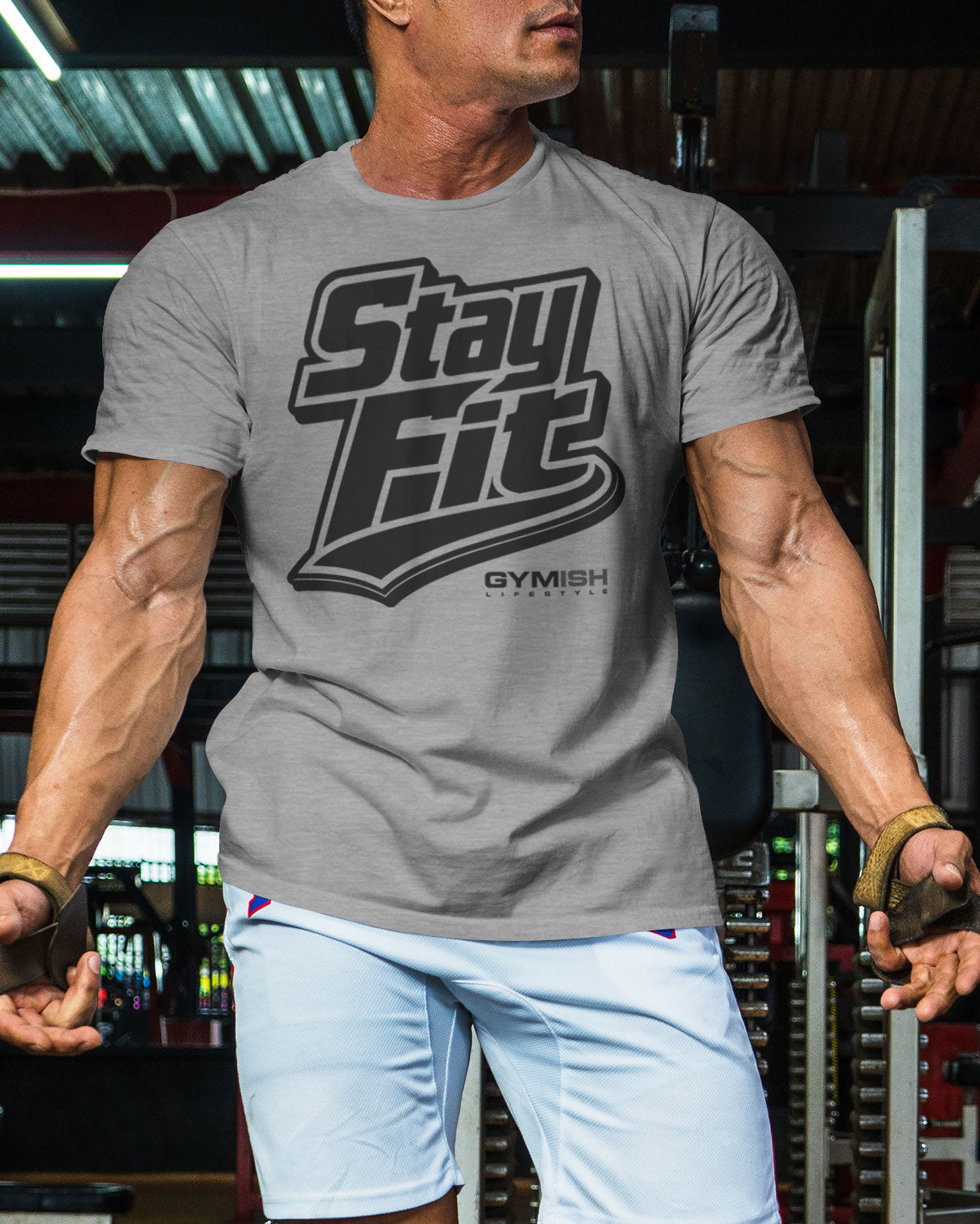 131. Stay Fit Funny Motivational Workout Gym T-Shirt for Men T-Shirt GYMISH LIFESTYLE