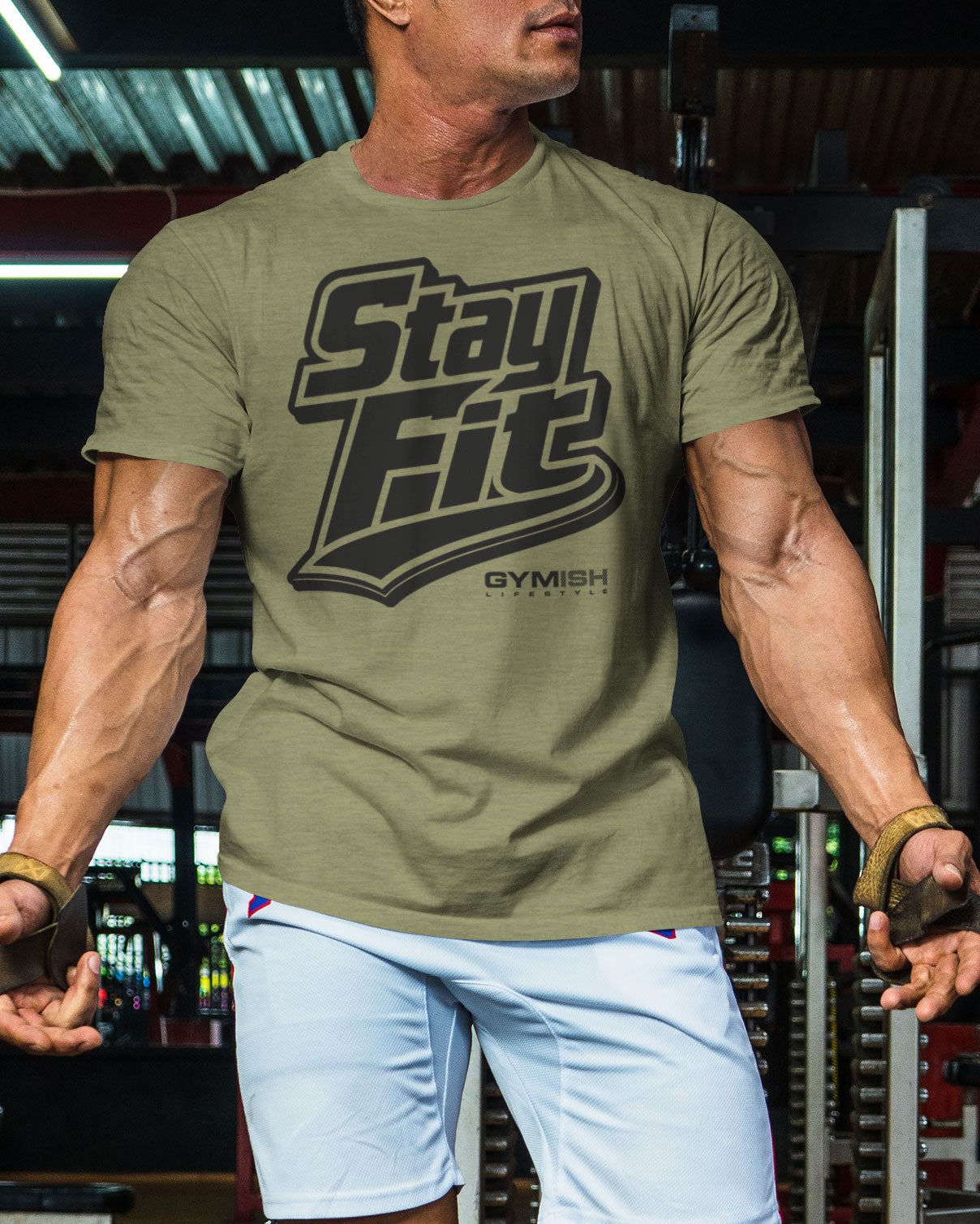 131. Stay Fit Funny Motivational Workout Gym T-Shirt for Men T-Shirt GYMISH LIFESTYLE