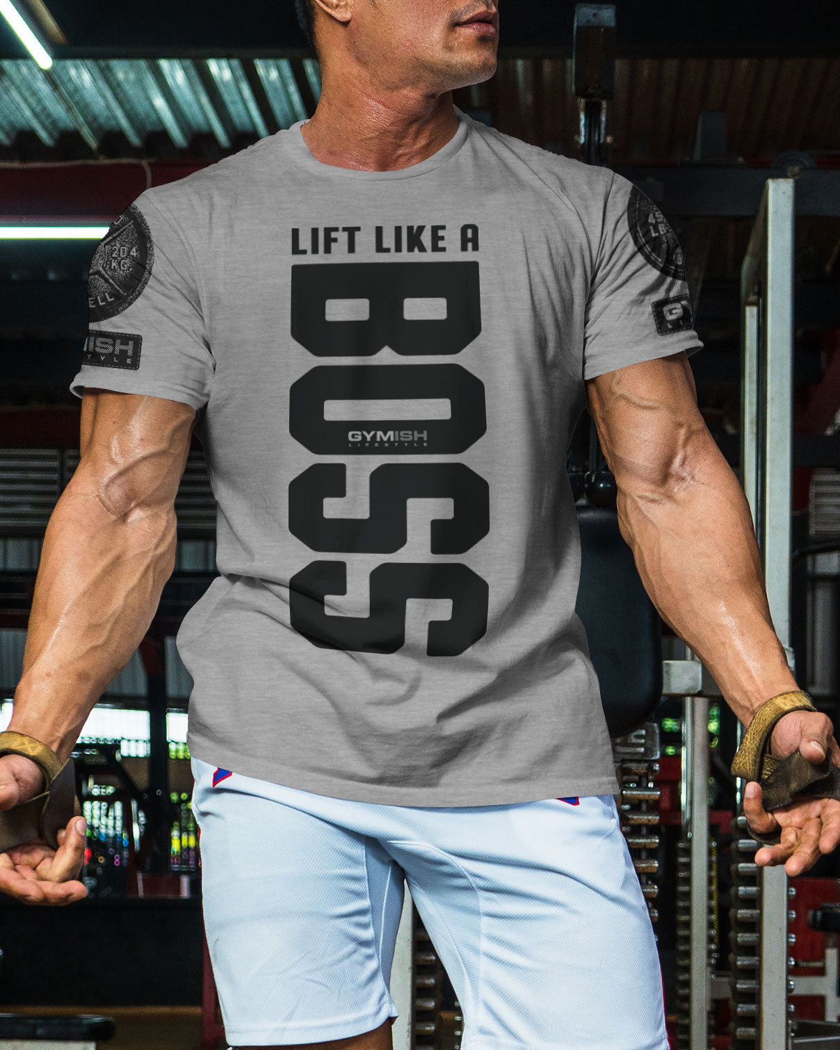 012. Lift Like A Boss Funny Motivational Workout Gym T-Shirt for Men