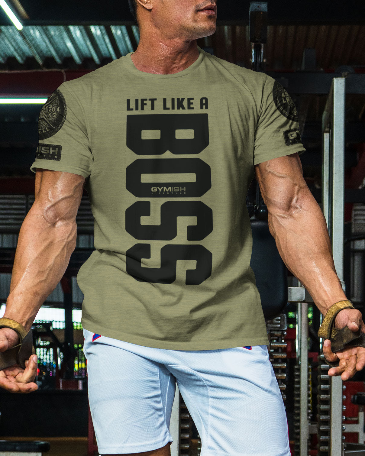 012. Lift Like A Boss Funny Motivational Workout Gym T-Shirt for Men