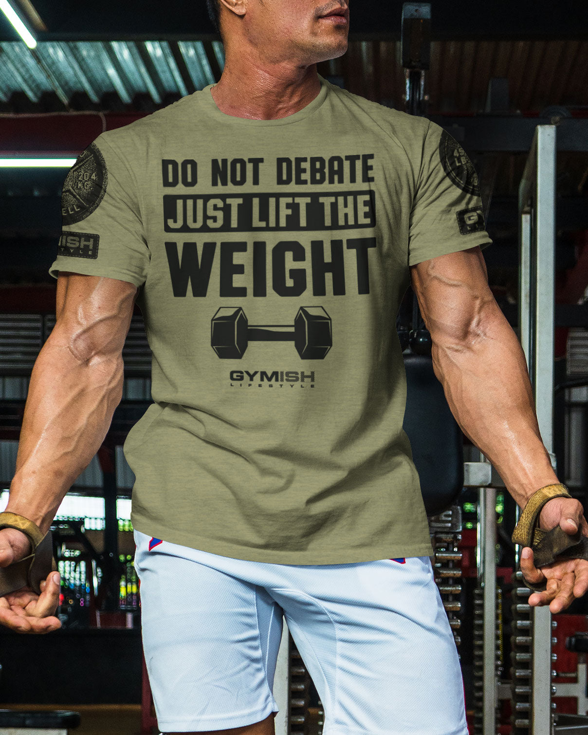 010. Do Not Debate Just Lift The Weight Funny Motivational Workout Gym T-Shirt for Men