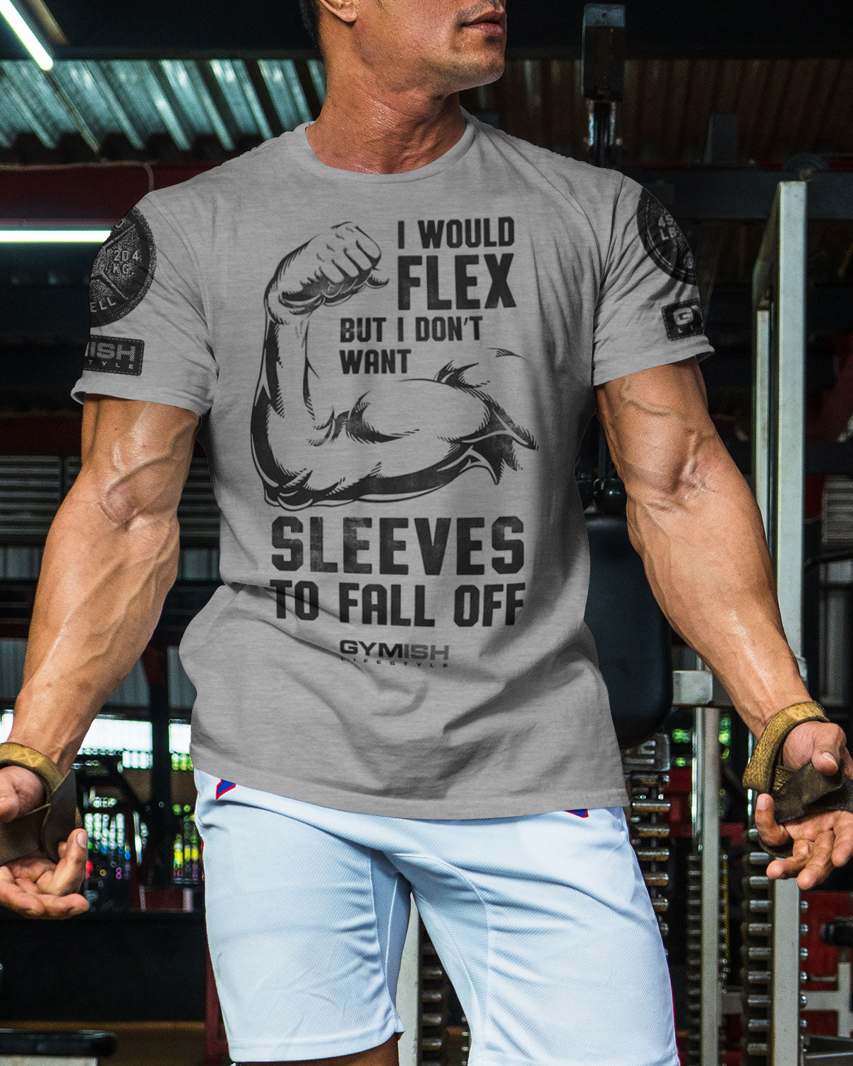 015. I Would Flex Funny Motivational Workout Gym T-Shirt for Men T-Shirt GYMISH LIFESTYLE