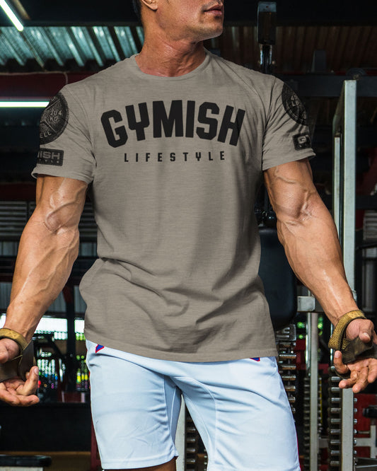 046. Gymish Lifestyle Funny Motivational Workout Gym T-Shirt for Men