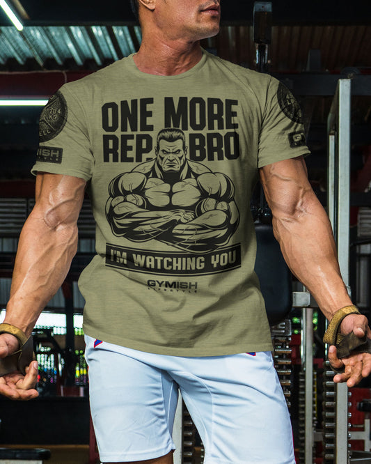 033. One More Rep, Bro! Funny Workout T-Shirt for Men