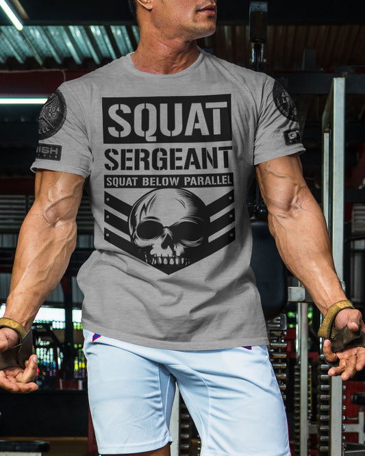 064. Squat Sergeant Workout Gym T-Shirt for Men