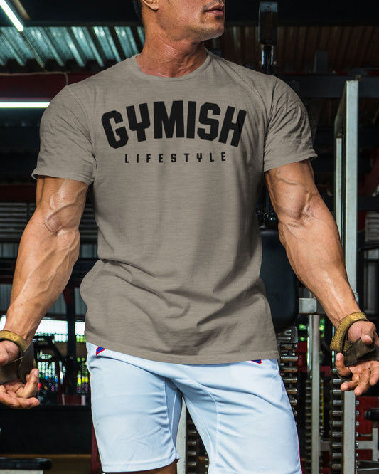 046. Gymish Lifestyle Funny Motivational Workout Gym T-Shirt for Men