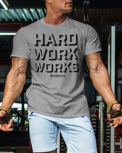 049. Hard Work Works Funny Motivational Gym T-Shirt for Men