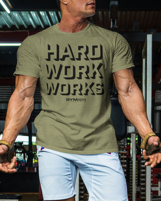 049. Hard Work Works Funny Motivational Gym T-Shirt for Men