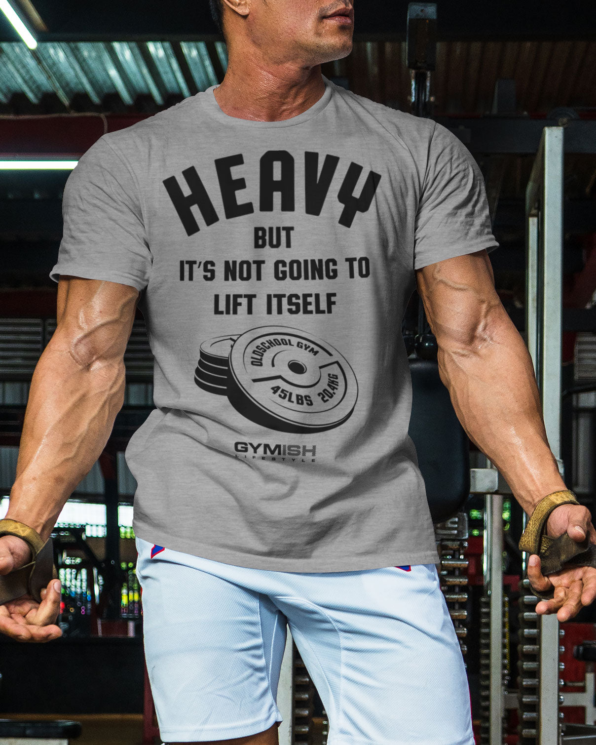 041. Heavy Lift Funny Motivational Workout Gym T-Shirt for Men T-Shirt GYMISH LIFESTYLE