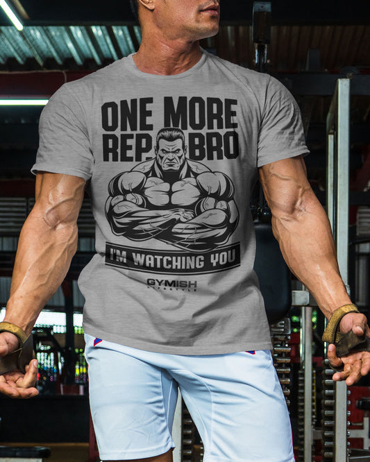 033. One More Rep, Bro! Funny Workout T-Shirt for Men