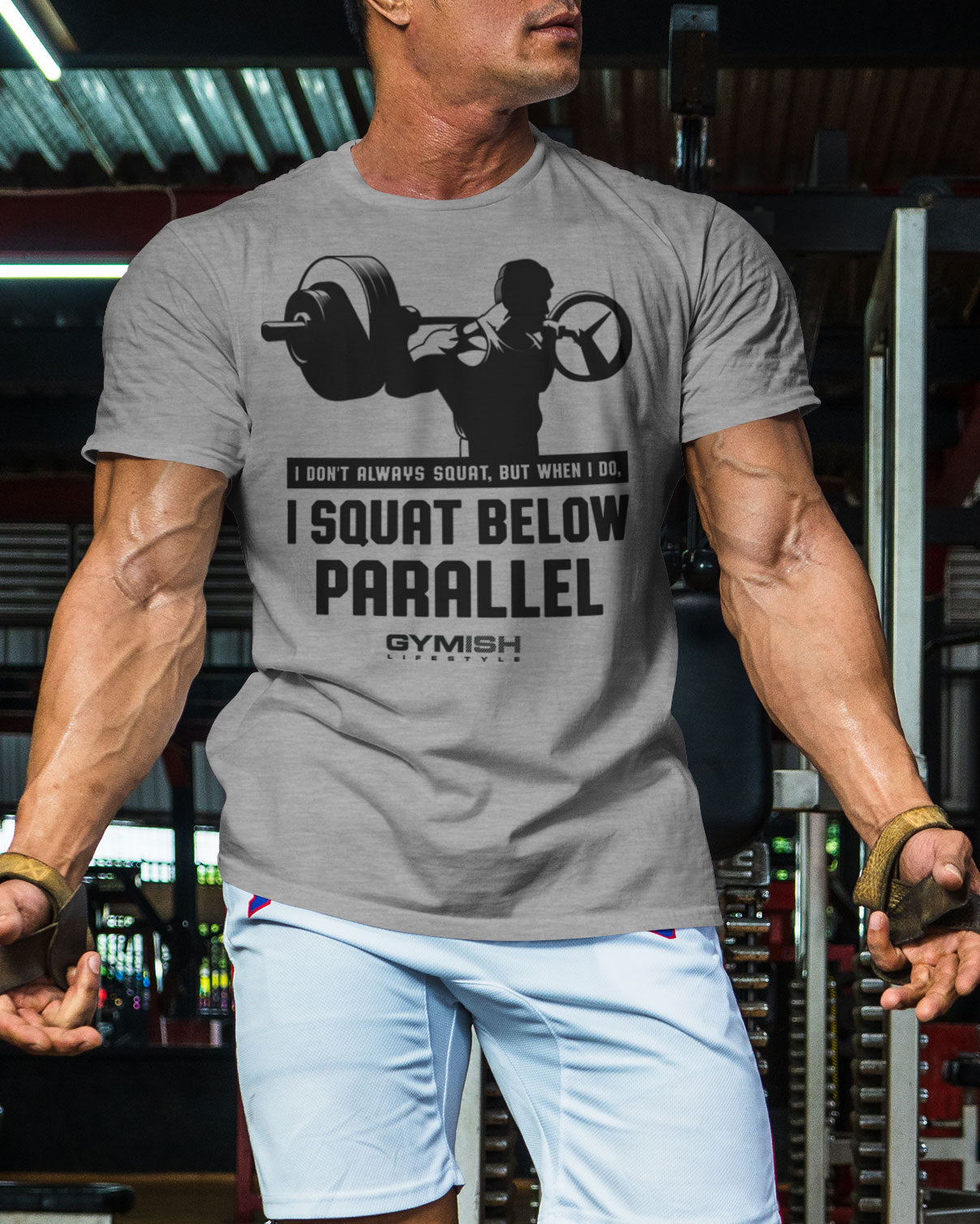 016. I DON'T ALWAYS SQUAT Funny Motivational Workout Gym T-Shirt for Men T-Shirt GYMISH LIFESTYLE