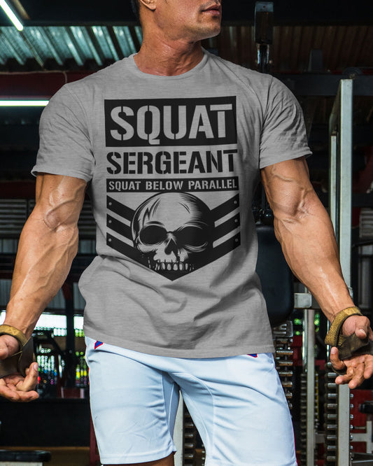 064. Squat Sergeant Workout Gym T-Shirt for Men