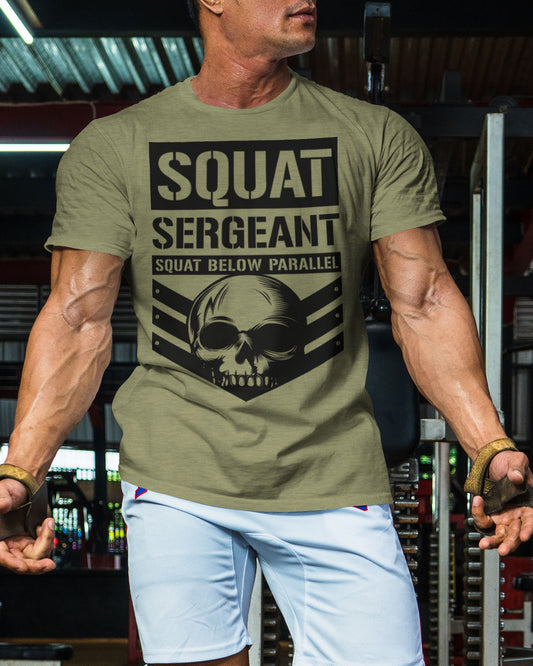 064. Squat Sergeant Workout Gym T-Shirt for Men