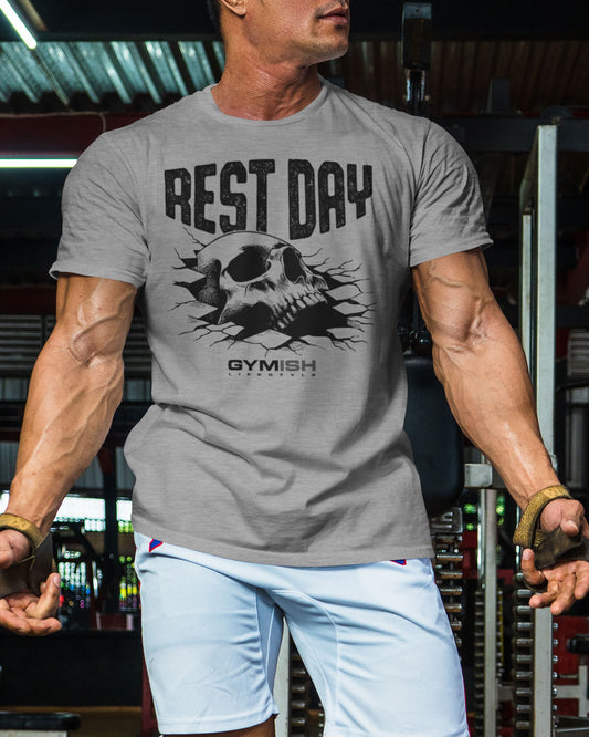 124. Rest Day Funny Motivational Workout Gym T-Shirt for Men T-Shirt GYMISH LIFESTYLE