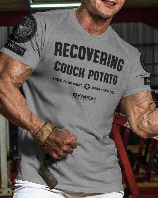 030. Recovering Couch Potato Workout T-Shirt - Gymish - - #Gym Shirts# - - #Workout T-Shirts#