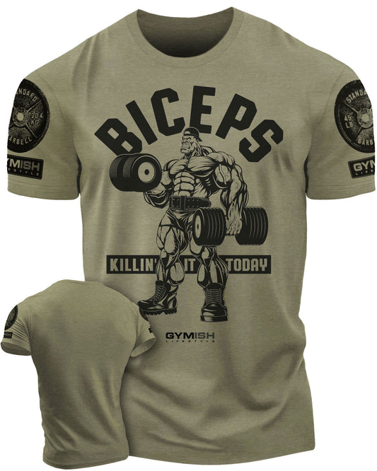 032. BICEPS Killin' It Workout T-Shirt - Gymish - - #Gym Shirts# - - #Workout T-Shirts#