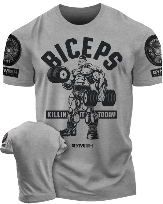 032. BICEPS Killin' It Workout T-Shirt - Gymish - - #Gym Shirts# - - #Workout T-Shirts#