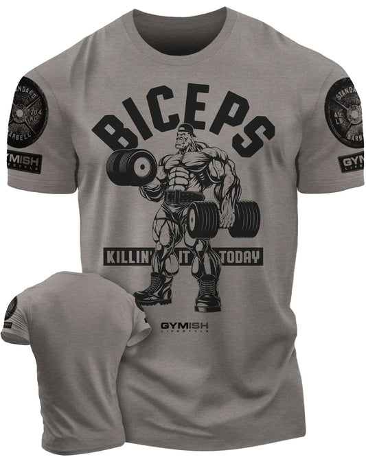 032. BICEPS Killin' It Workout T-Shirt - Gymish - - #Gym Shirts# - - #Workout T-Shirts#
