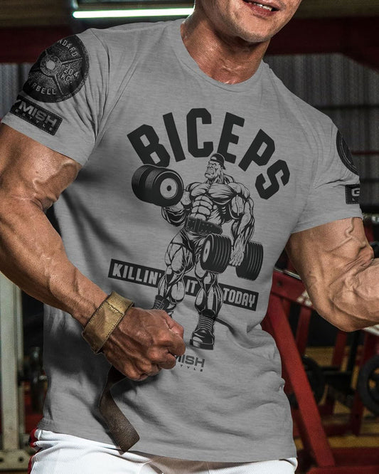 032. BICEPS Killin' It Workout T-Shirt - Gymish - - #Gym Shirts# - - #Workout T-Shirts#