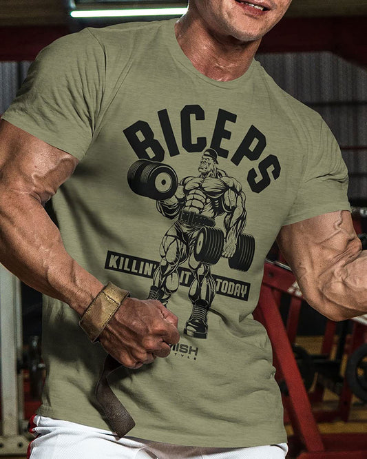032. BICEPS Killin' It Workout T-Shirt - Gymish - - #Gym Shirts# - - #Workout T-Shirts#