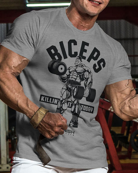 032. BICEPS Killin' It Workout T-Shirt - Gymish - - #Gym Shirts# - - #Workout T-Shirts#