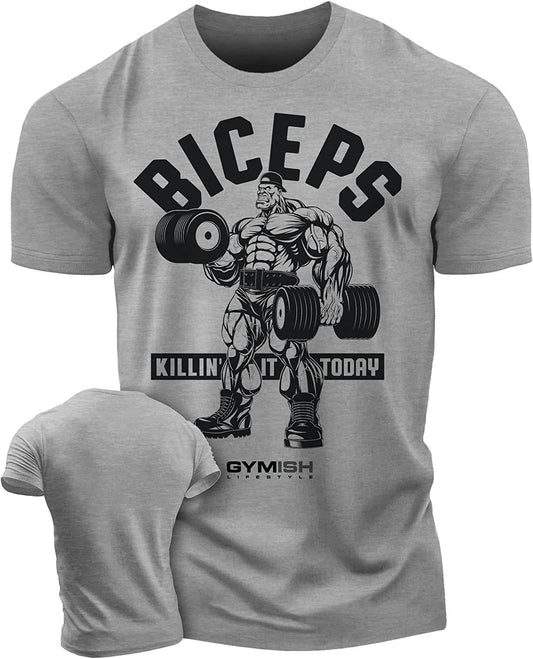 032. BICEPS Killin' It Workout T-Shirt - Gymish - - #Gym Shirts# - - #Workout T-Shirts#
