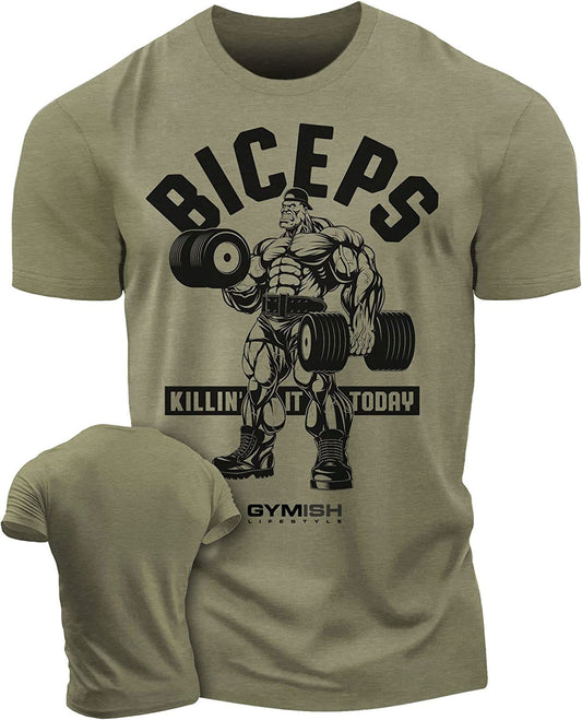 032. BICEPS Killin' It Workout T-Shirt - Gymish - - #Gym Shirts# - - #Workout T-Shirts#