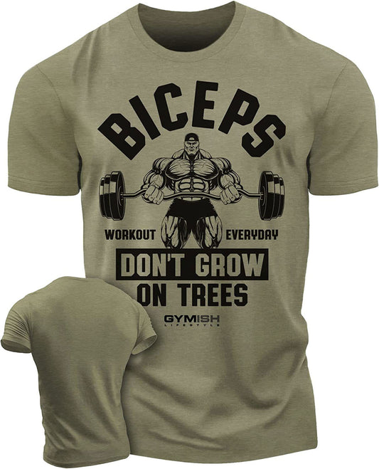 034. BICEPS Don't Grow On Trees Workout T-Shirt - Gymish - - #Gym Shirts# - - #Workout T-Shirts#