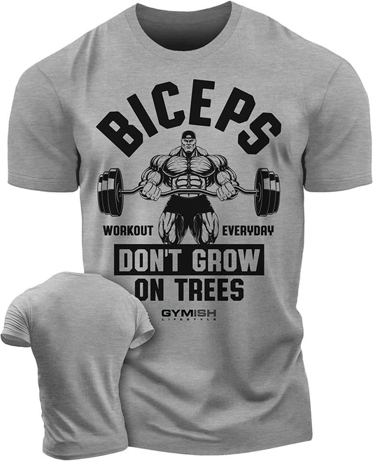 034. BICEPS Don't Grow On Trees Workout T-Shirt - Gymish - - #Gym Shirts# - - #Workout T-Shirts#