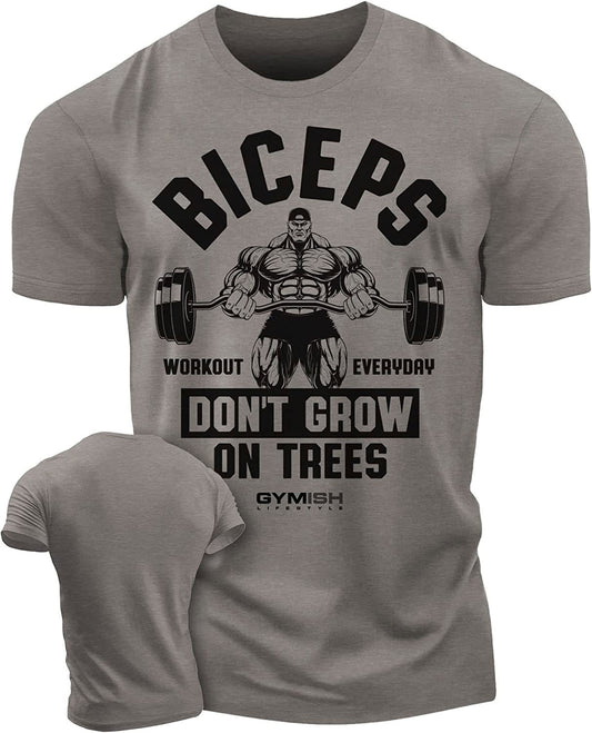 034. BICEPS Don't Grow On Trees Workout T-Shirt - Gymish - - #Gym Shirts# - - #Workout T-Shirts#