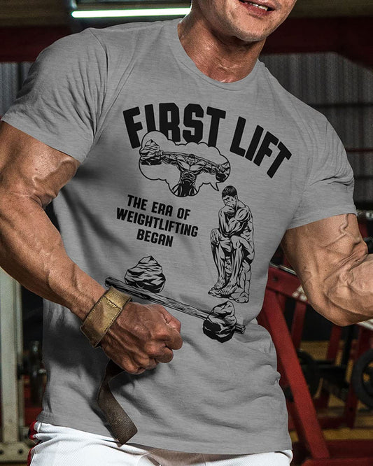 038. First Lift Workout T-Shirt - Gymish - - #Gym Shirts# - - #Workout T-Shirts#