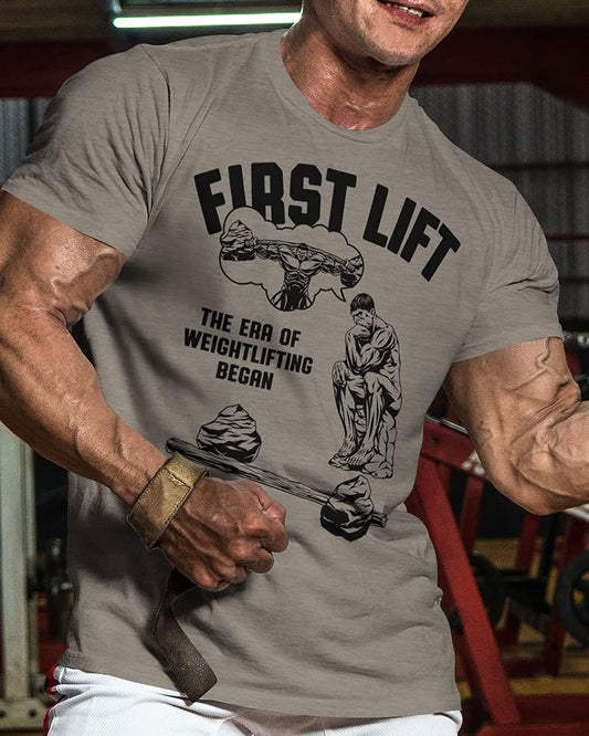 038. First Lift Workout T-Shirt - Gymish - - #Gym Shirts# - - #Workout T-Shirts#