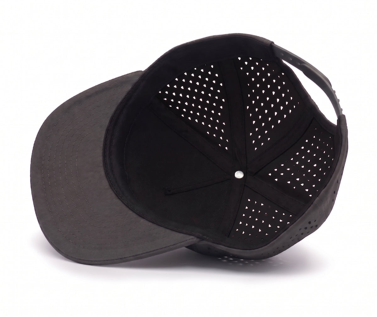 GYMISH Dumbbell Gym Hat for Men, Weight Plate Patch Snapback, 6 Panel Laser Vented Workout Cap